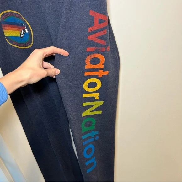 Aviator Nation Venice California Logo Joggers Navy Blue Size Large - Picture 3 of 14